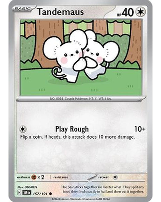 Tandemaus 157/191  - Reverse Holofoil SV08 Surging Sparks - Common