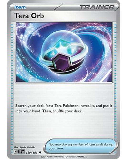 Tera Orb 189/191  - Reverse Holofoil SV08 Surging Sparks - Uncommon