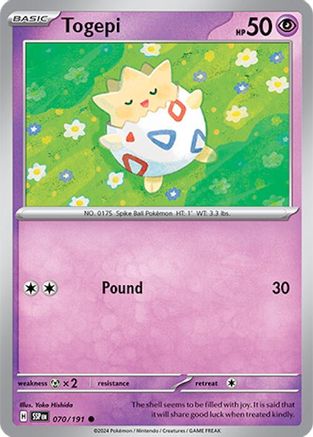 Togepi 070/191  - Reverse Holofoil SV08 Surging Sparks - Common