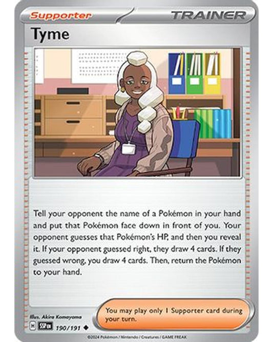 Tyme 190/191  - Reverse Holofoil SV08 Surging Sparks - Uncommon