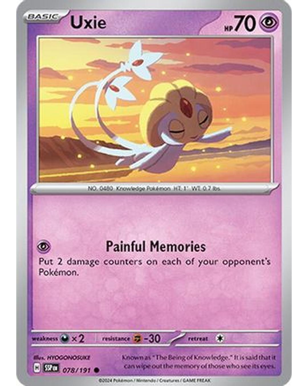 Uxie 078/191  - Reverse Holofoil SV08 Surging Sparks - Common