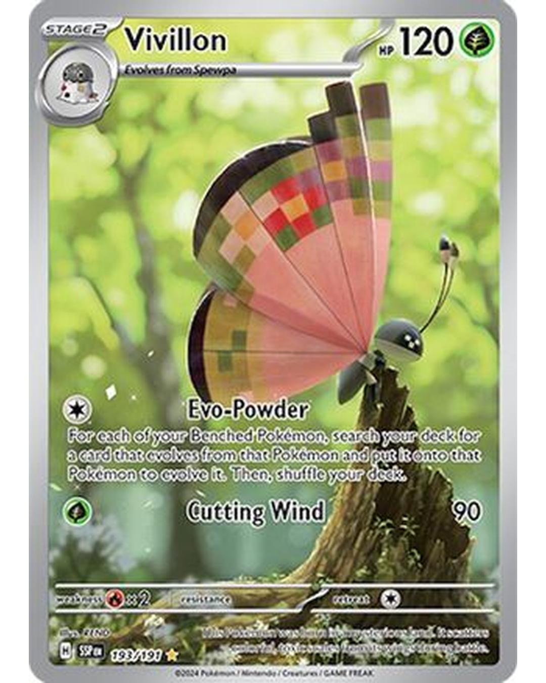 Vivillon 193/191  - Holofoil SV08 Surging Sparks - Illustration Rare