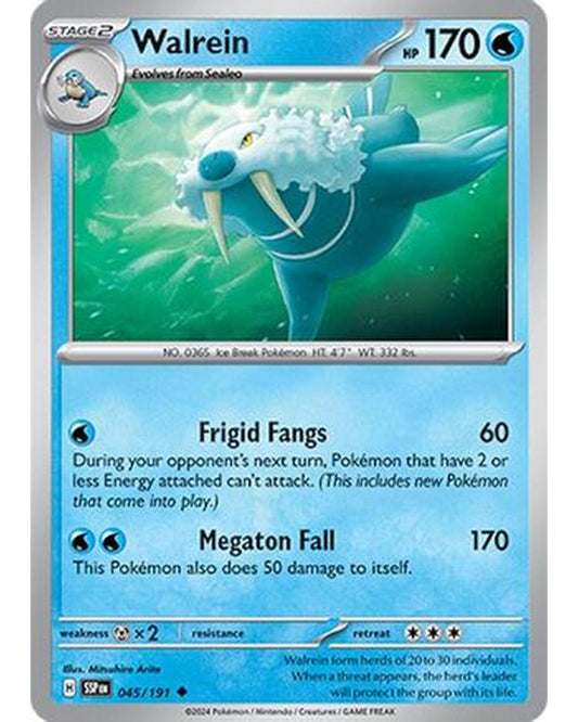 Walrein 045/191  - Reverse Holofoil SV08 Surging Sparks - Uncommon