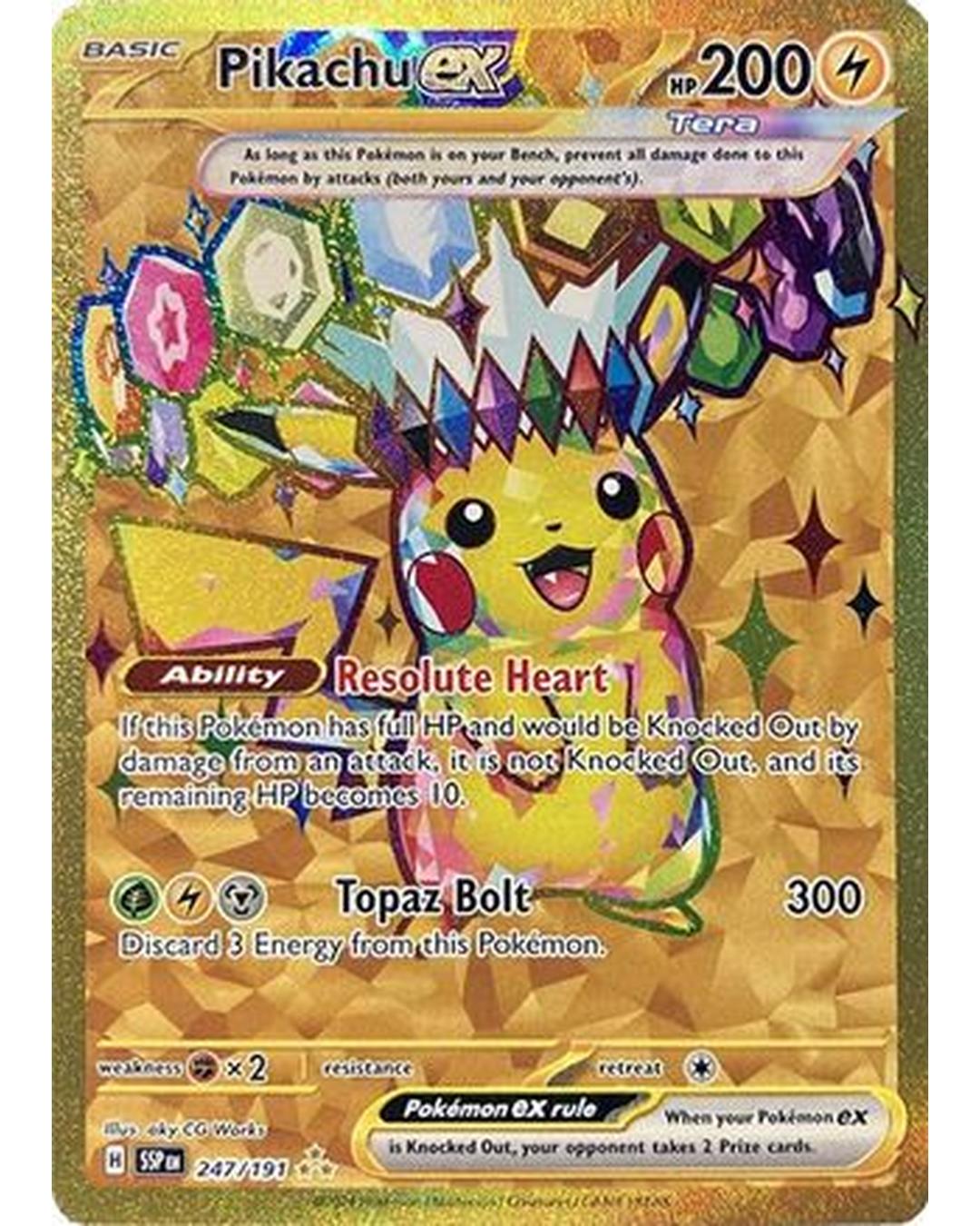 Pikachu ex 247/191  - Holofoil SV08 Surging Sparks - Hyper Rare