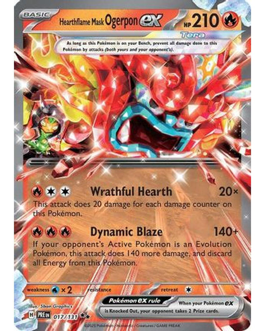 Hearthflame Mask Ogerpon ex 017/131  - Holofoil SV Prismatic Evolutions - Double Rare