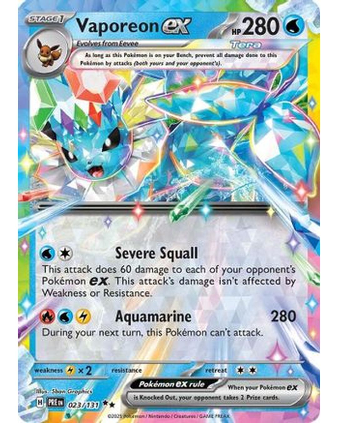 Vaporeon ex 023/131  - Holofoil SV Prismatic Evolutions - Double Rare