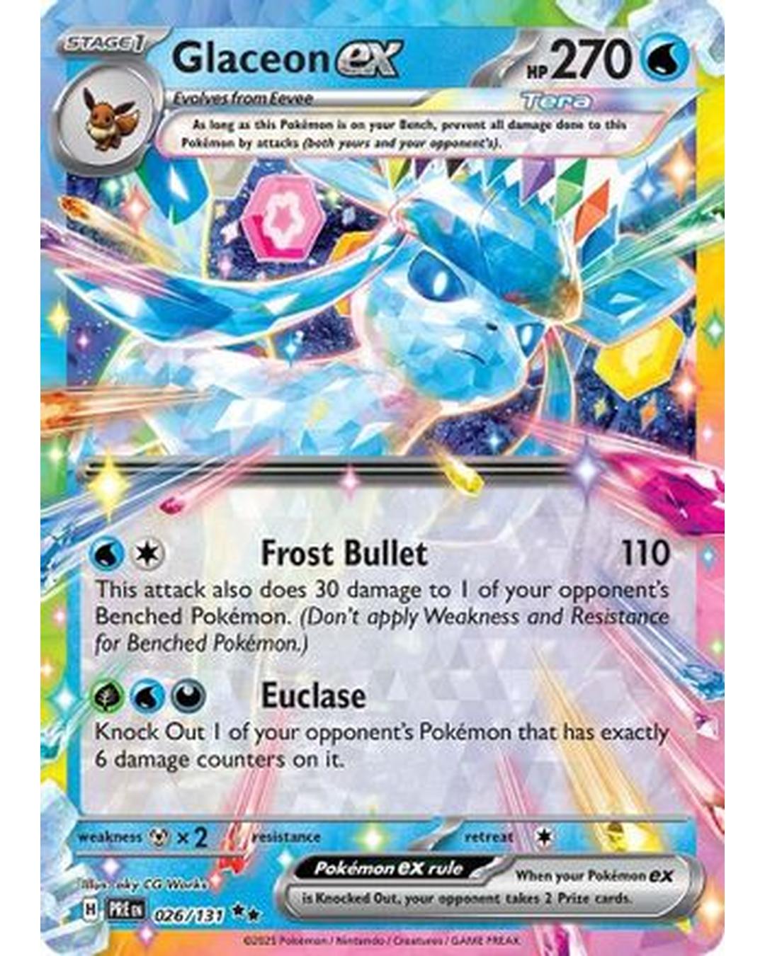 Glaceon ex 026/131  - Holofoil SV Prismatic Evolutions - Double Rare
