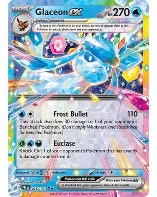Glaceon ex 026/131  - Holofoil SV Prismatic Evolutions - Double Rare