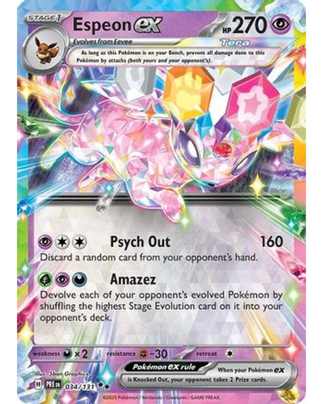 Espeon ex 034/131  - Holofoil SV Prismatic Evolutions - Double Rare