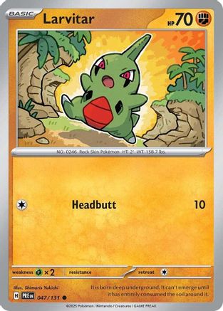 Larvitar 047/131  - Reverse Holofoil SV Prismatic Evolutions - Common