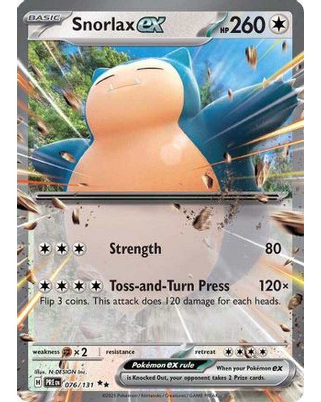 Snorlax ex 076/131  - Holofoil SV Prismatic Evolutions - Double Rare
