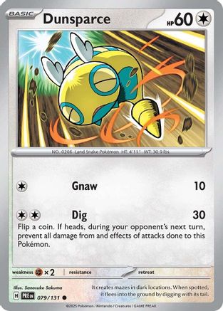 Dunsparce 079/131  - Reverse Holofoil SV Prismatic Evolutions - Common