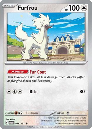 Furfrou 088/131  - Reverse Holofoil SV Prismatic Evolutions - Common