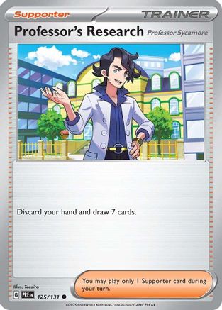 Professor's Research [Professor Sycamore] 125/131  - Reverse Holofoil SV Prismatic Evolutions - Common