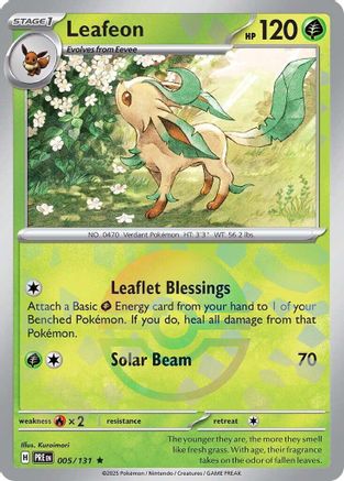 Leafeon (Poke Ball Pattern) 005/131  - Holofoil SV Prismatic Evolutions - Rare