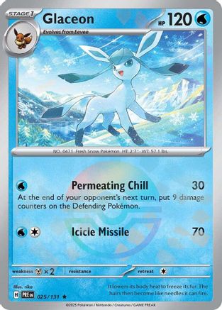 Glaceon (Poke Ball Pattern) 025/131  - Holofoil SV Prismatic Evolutions - Rare
