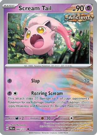 Scream Tail (Poke Ball Pattern) 042/131  - Holofoil SV Prismatic Evolutions - Uncommon