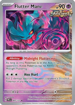Flutter Mane (Poke Ball Pattern) 043/131  - Holofoil SV Prismatic Evolutions - Rare