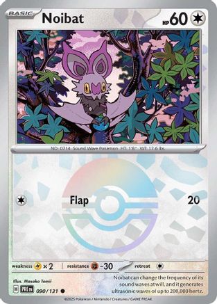 Noibat (Poke Ball Pattern) 090/131  - Holofoil SV Prismatic Evolutions - Common