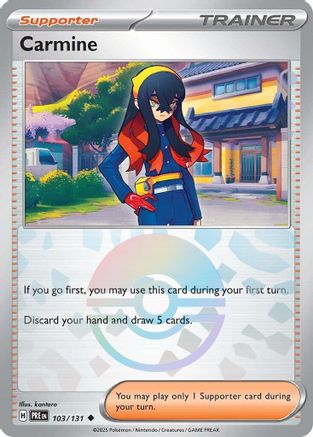 Carmine (Poke Ball Pattern) 103/131  - Holofoil SV Prismatic Evolutions - Uncommon