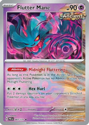 Flutter Mane (Master Ball Pattern) 043/131  - Holofoil SV Prismatic Evolutions - Rare