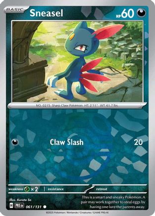 Sneasel (Master Ball Pattern) 061/131  - Holofoil SV Prismatic Evolutions - Common