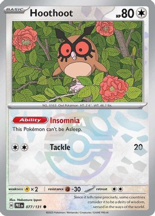 Hoothoot (Master Ball Pattern) 077/131  - Holofoil SV Prismatic Evolutions - Common