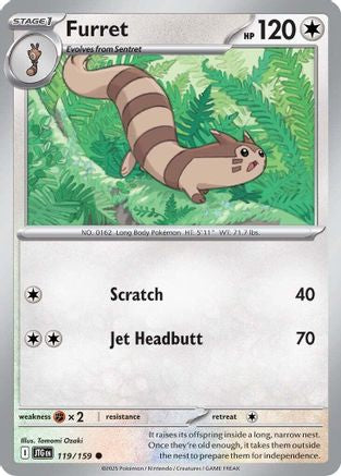 Furret 119/159  - Reverse Holofoil SV09 Journey Together - Common