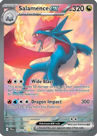 Salamence ex 187/159  - Holofoil SV09 Journey Together - Special Illustration Rare