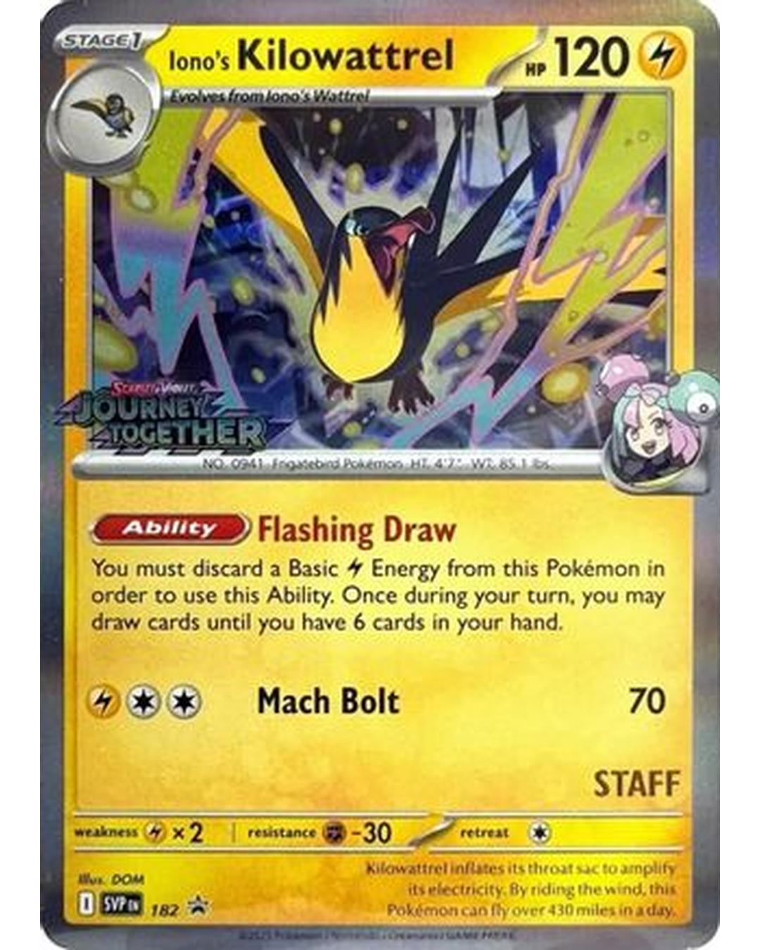 Iono's Kilowattrel 182  - Holofoil SV Scarlet & Violet Promo Cards - Promo