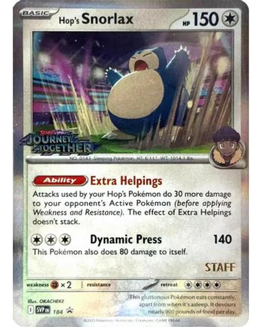 Hop's Snorlax 184  - Holofoil SV Scarlet & Violet Promo Cards - Promo