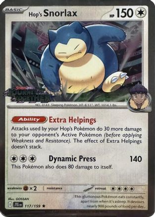 Hop's Snorlax 117/159  - Holofoil Miscellaneous Cards & Products - Promo
