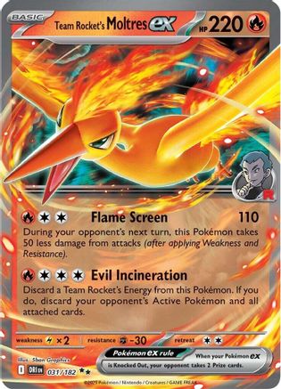 Team Rocket's Moltres ex 031/182  - Holofoil SV10 Destined Rivals - Double Rare