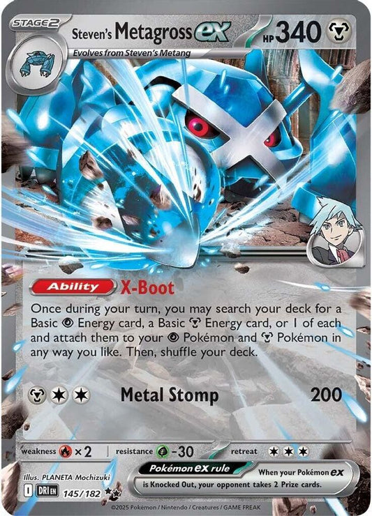 Steven's Metagross ex 145/182  - Holofoil SV10 Destined Rivals - Double Rare