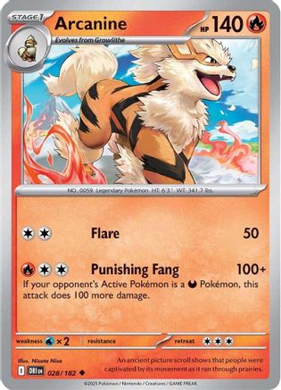 Arcanine 028/182  SV10 Destined Rivals - Uncommon