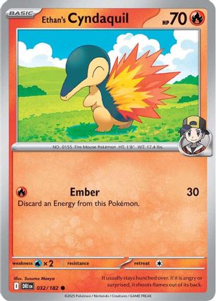 Ethan's Cyndaquil 032/182  - Reverse Holofoil SV10 Destined Rivals - Common