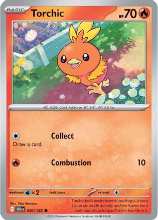 Torchic 040/182  - Reverse Holofoil SV10 Destined Rivals - Common