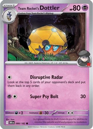Team Rocket's Dottler 088/182  SV10 Destined Rivals - Common