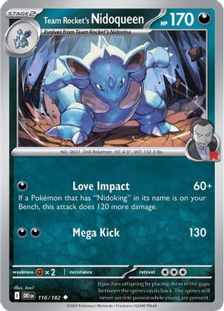 Team Rocket's Nidoqueen 116/182  SV10 Destined Rivals - Uncommon
