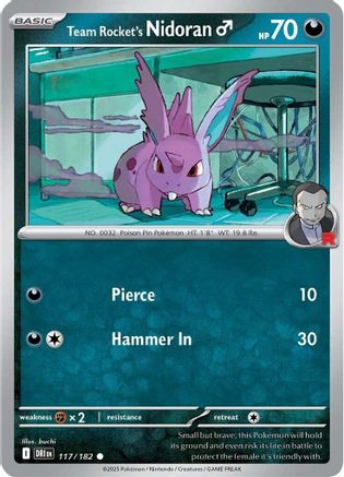 Team Rocket's Nidoran M 117/182  SV10 Destined Rivals - Common