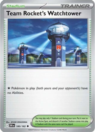 Team Rocket's Watchtower 180/182  - Reverse Holofoil SV10 Destined Rivals - Uncommon