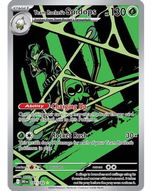 Team Rocket's Spidops 187/182  - Holofoil SV10 Destined Rivals - Illustration Rare