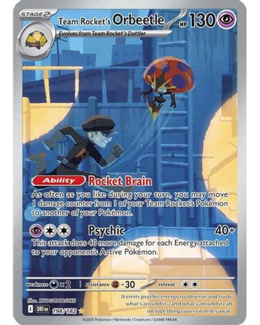 Team Rocket's Orbeetle 198/182  - Holofoil SV10 Destined Rivals - Illustration Rare