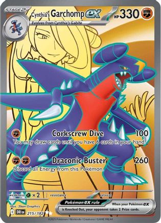 Cynthia's Garchomp ex 215/182  - Holofoil SV10 Destined Rivals - Ultra Rare