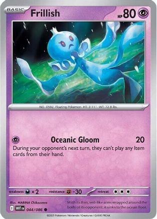 Frillish 044/086  - Reverse Holofoil SV White Flare - Common