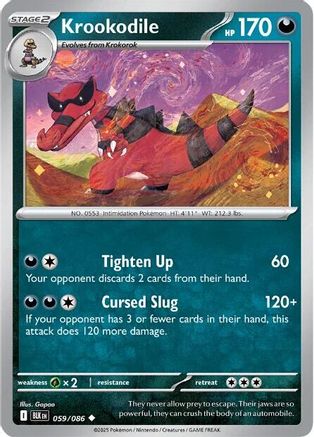 Krookodile 059/086  - Reverse Holofoil SV Black Bolt - Uncommon