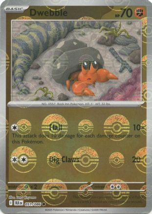 Dwebble (Poke Ball Pattern) 051/086  - Holofoil SV Black Bolt - Common