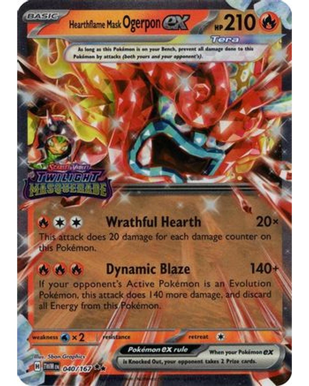 Hearthflame Mask Ogerpon ex (Twilight Masquerade Stamp) 040  - Holofoil Miscellaneous Cards & Products - Double Rare