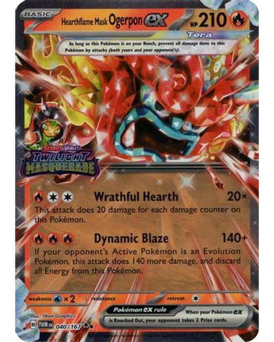 Hearthflame Mask Ogerpon ex (Twilight Masquerade Stamp) 040  - Holofoil Miscellaneous Cards & Products - Double Rare