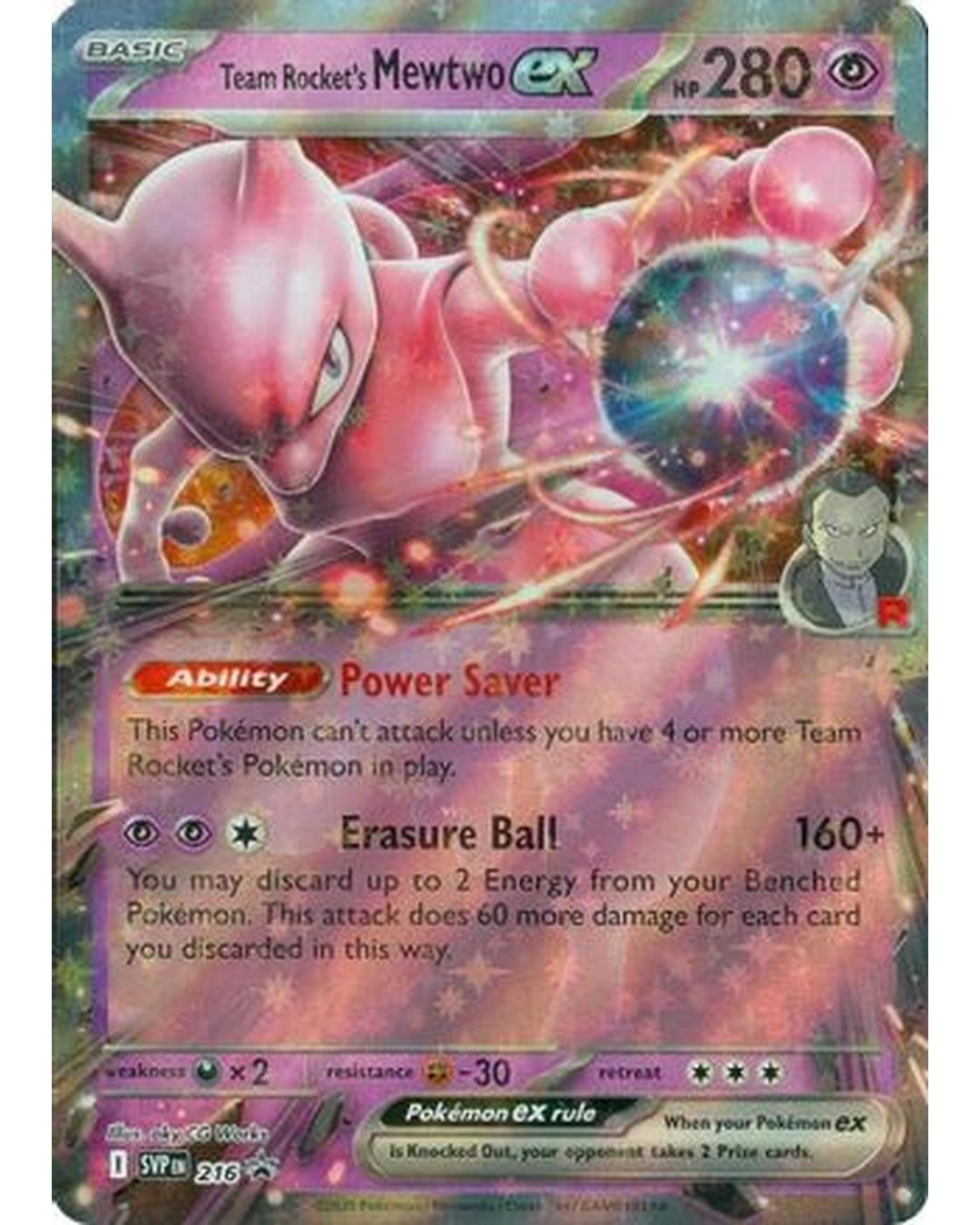 Team Rocket's Mewtwo ex 216  - Holofoil SV Scarlet & Violet Promo Cards - Promo
